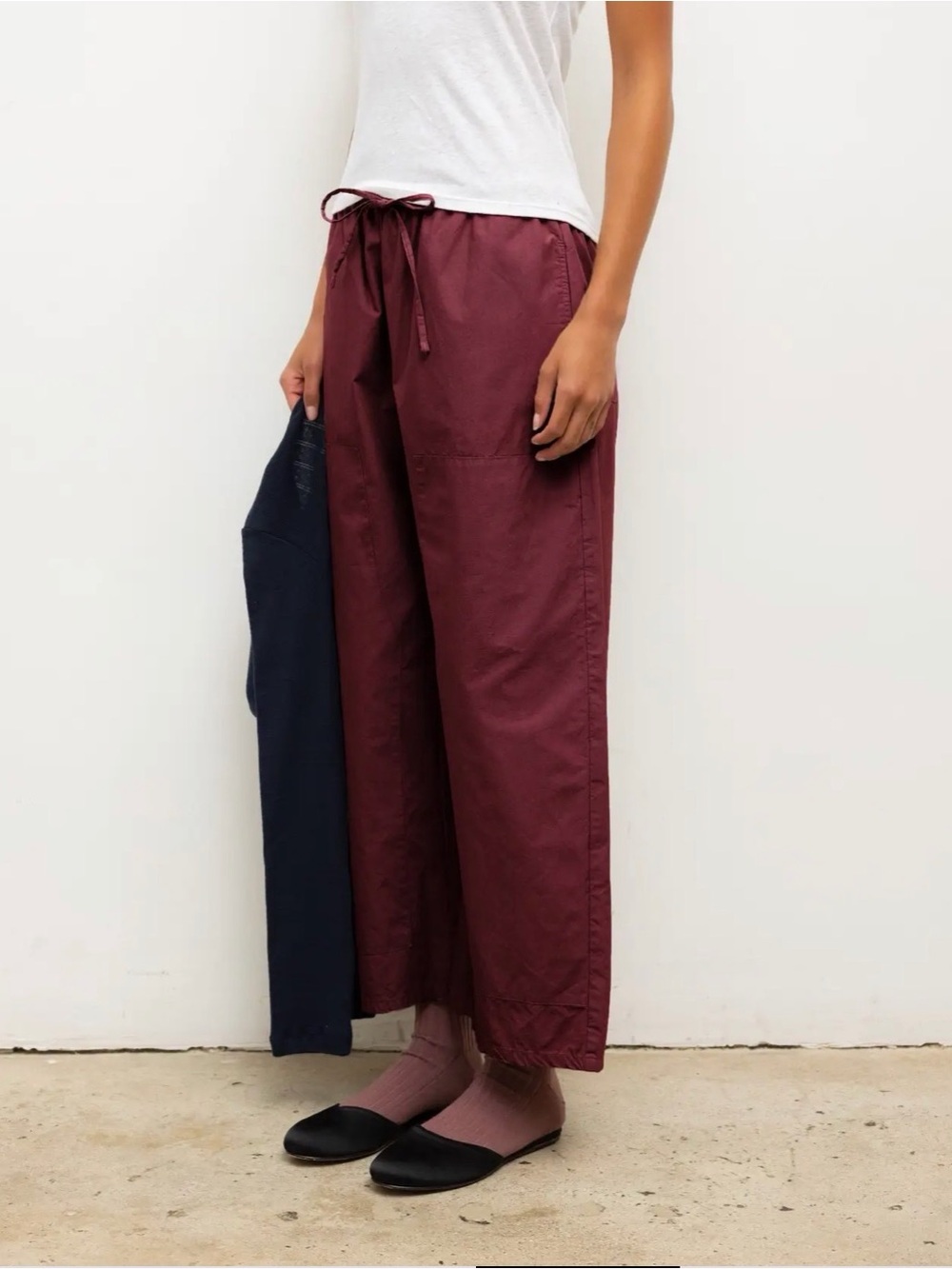 NWT Leset Kyoto Carpenter Pant in Maroon, S